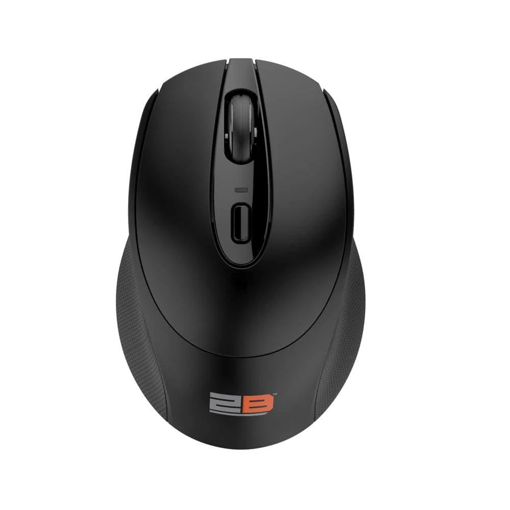 2B (MO186) Dual Mode Bluetooth 2.4GHz Mouse 800 - 1200 - 1600 - 2400 DPI with Rechargeable Battery - Black - Image 3