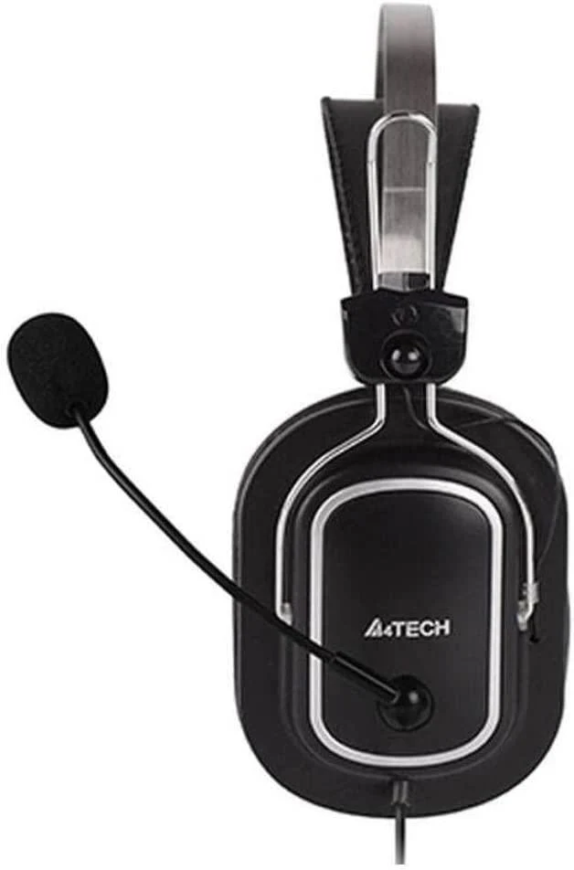 A4tech HU-50 USB Wired Chatting Headset -Noise Canceling Mic With Earphone Hook - For PC - Black - Image 3