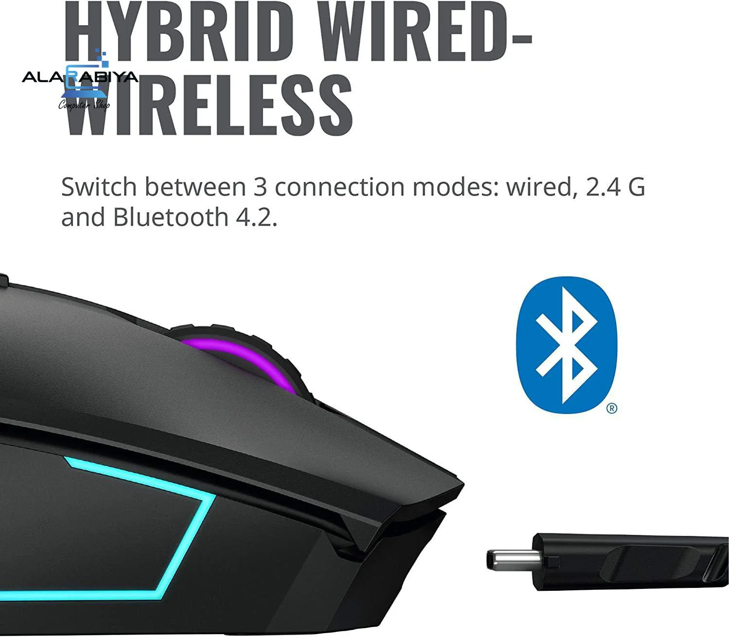 Cooler Master MM831 Gaming Mouse with 32000 DPI 2.4GHz and Bluetooth Wireless - Image 4