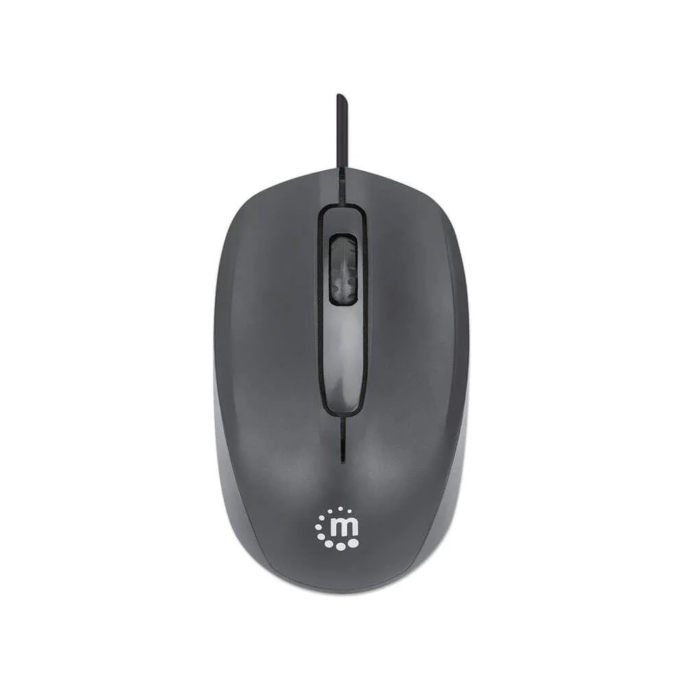 Manhattan Comfort II Wired Optical Mouse 1000 DPI Ambidextrous 1.2 m Cable - Black - Image 3