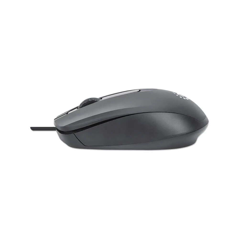 Manhattan Comfort II Wired Optical Mouse 1000 DPI Ambidextrous 1.2 m Cable - Black - Image 4