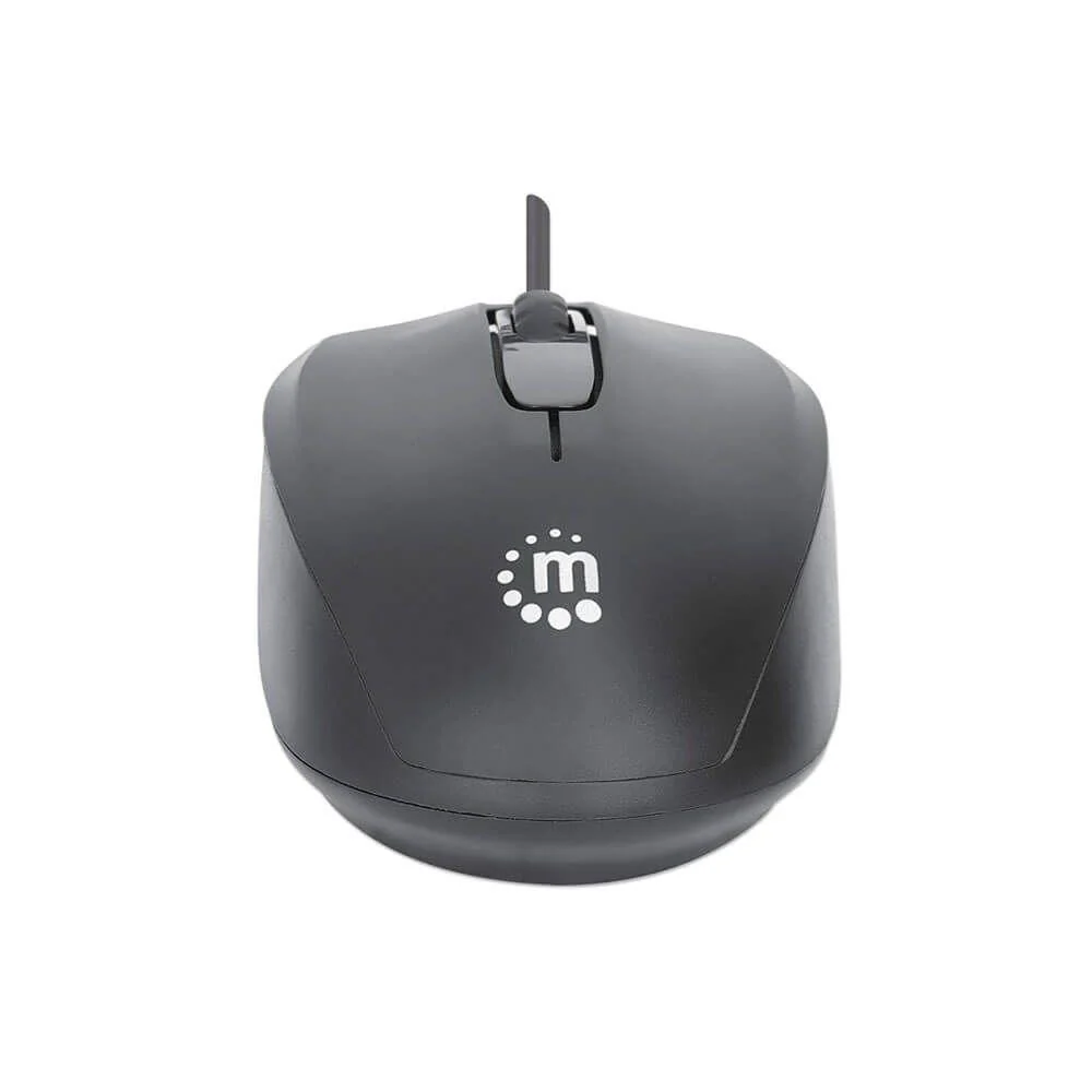 Manhattan Comfort II Wired Optical Mouse 1000 DPI Ambidextrous 1.2 m Cable - Black - Image 5